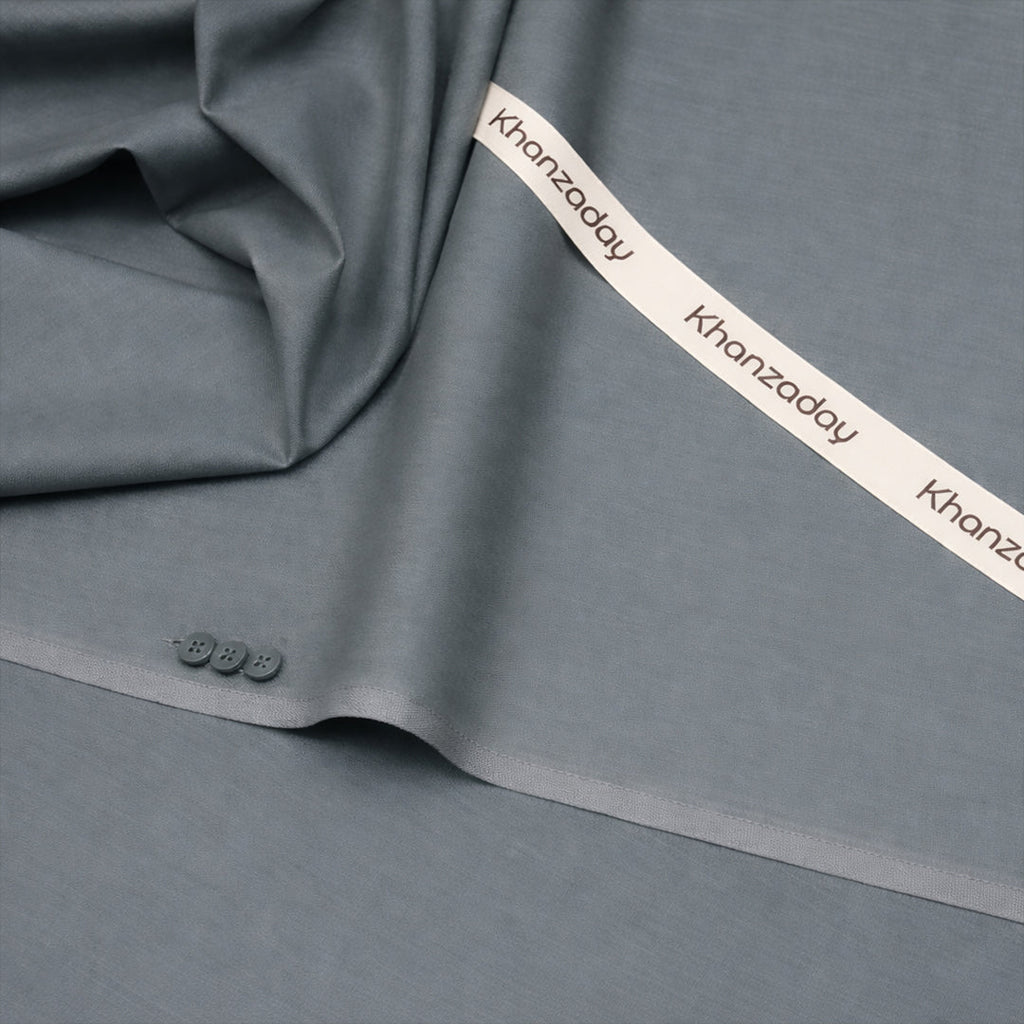Men’s Unstitched Cotton Suit - Grey - Khanzaday