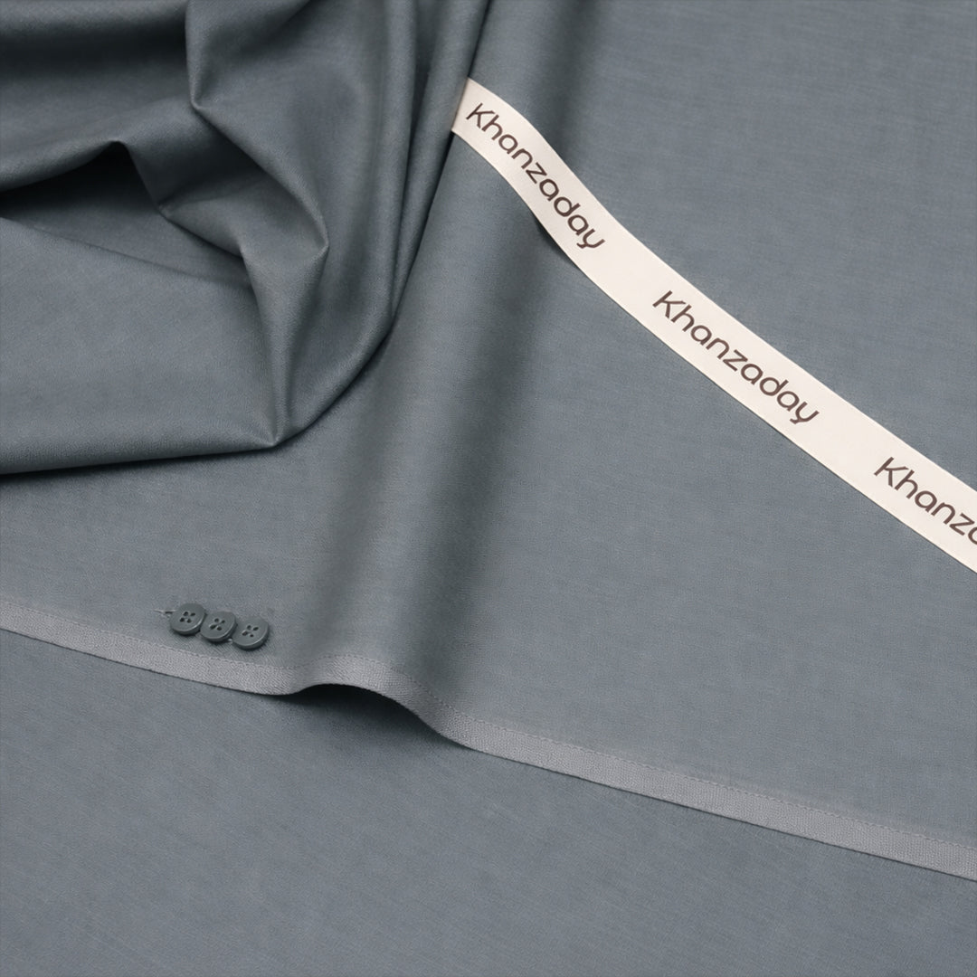 Men’s Unstitched Cotton Suit - Grey - Khanzaday