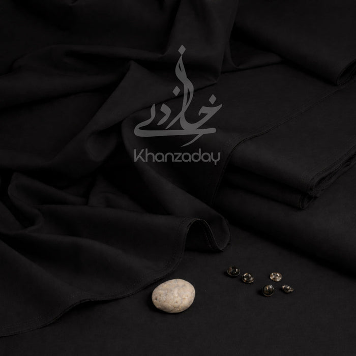 Unstitched Premium Wash & Wear Men’s Suit - Black - Khanzaday
