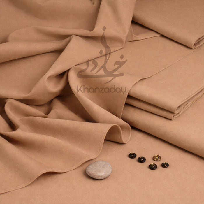 Unstitched Premium Wash & Wear Men’s Suit - Cocoa - Khanzaday