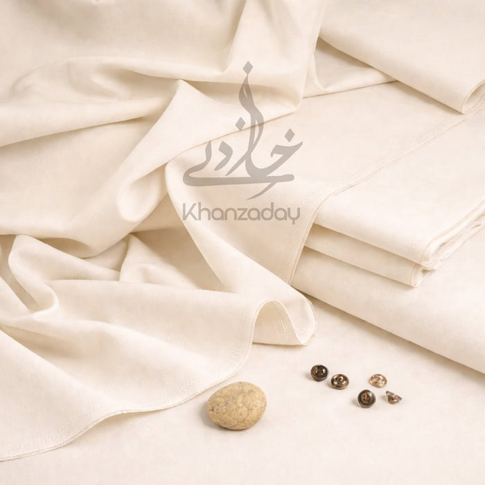Unstitched Premium Wash & Wear Men’s Suit - Cream - Khanzaday