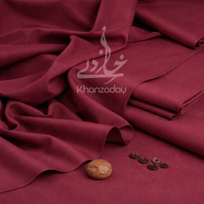 Unstitched Premium Wash & Wear Men’s Suit - Maroon - Khanzaday