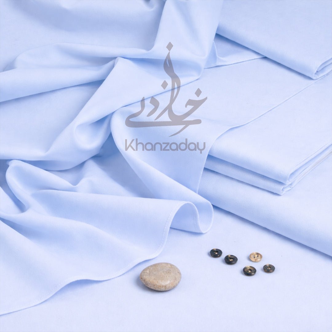 Unstitched Premium Wash & Wear Men’s Suit - Sky Blue - Khanzaday
