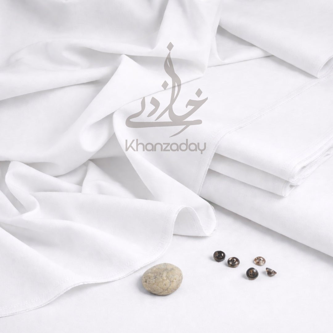Unstitched Premium Wash & Wear Men’s Suit - White - Khanzaday